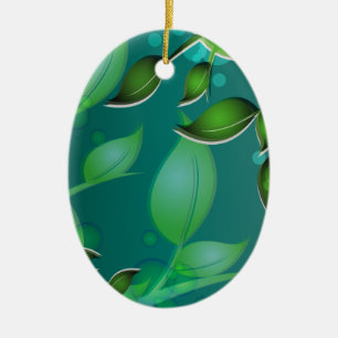Ornement En Céramique Feuilles de jardin frais