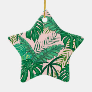 Ornement En Céramique Feuilles tropicales