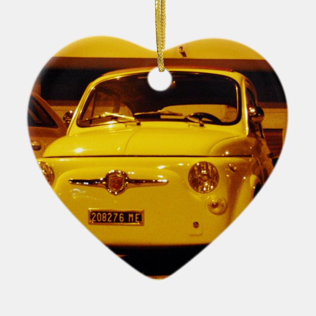 Ornement En Céramique Fiat 500 Abarth. (Devant)