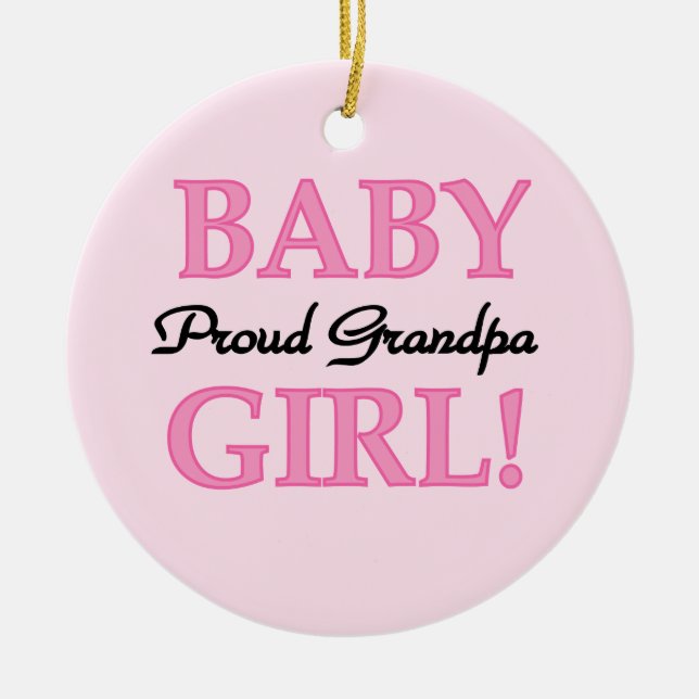 Ornement En Céramique Fier Grand-Père Bébé Cadeaux Fille (Devant)