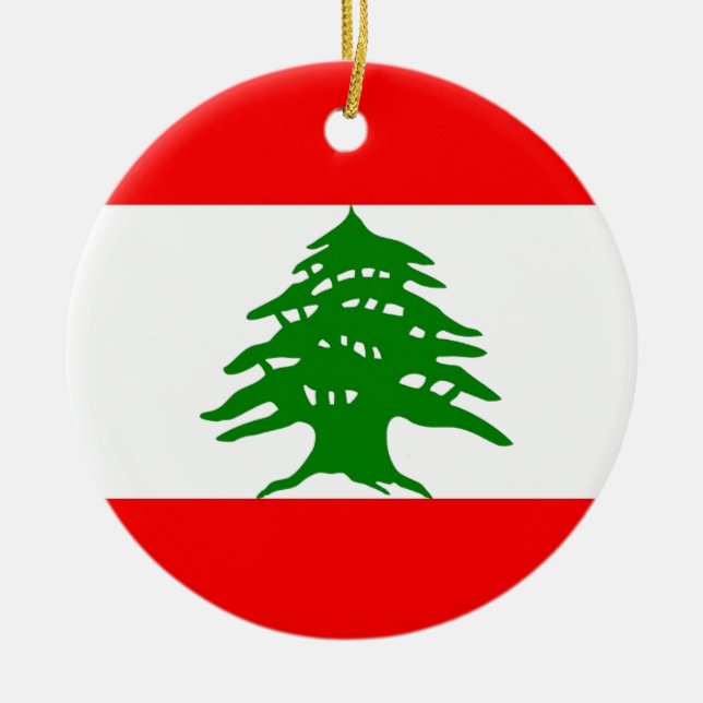 Ornement En Céramique Fièrement Libanais - fier d'être libanais - le (Devant)