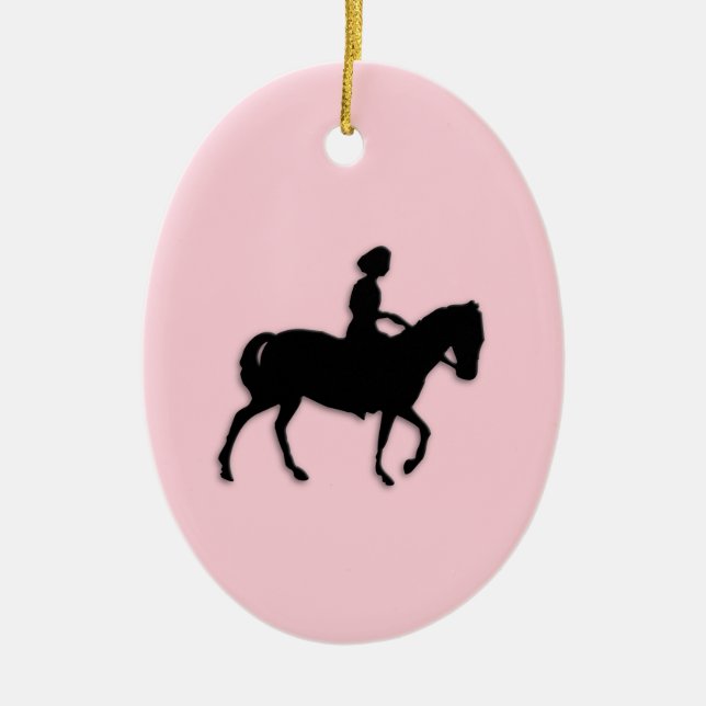 Ornement En Céramique Fille à cheval / Rose rose pénis (Devant)