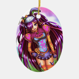 Ornement En Céramique Fille japonaise d'Anime de mode