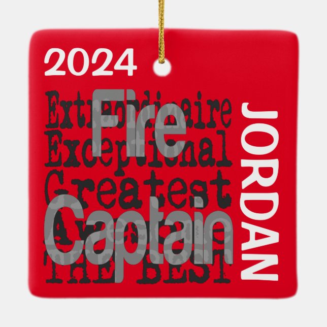 Ornement En Céramique Fire Captain Extraordinaire CUSTOM (Dos)