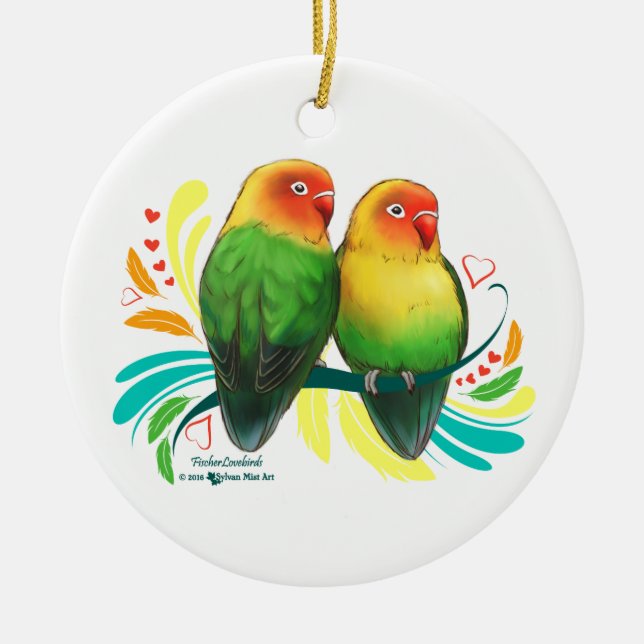 Ornement En Céramique Fischer Lovebirds (Devant)