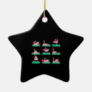 Ornement En Céramique Flamant rose Yoga Poses Méditation Exercice d'entr