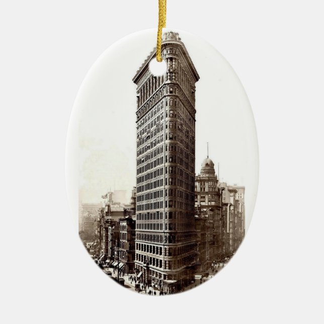Ornement En Céramique Flatiron construisant l'ornement 1910 (Devant)