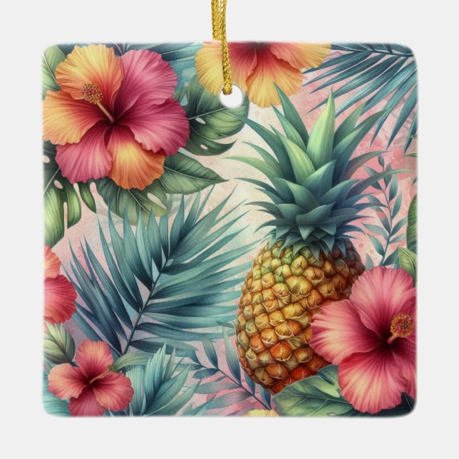Ornement En Céramique Fleur tropicale (Devant)