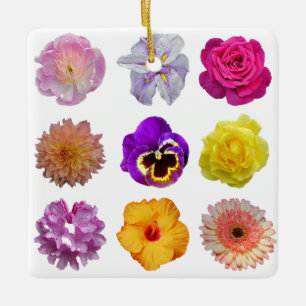 Ornement En Céramique Fleurs colorées