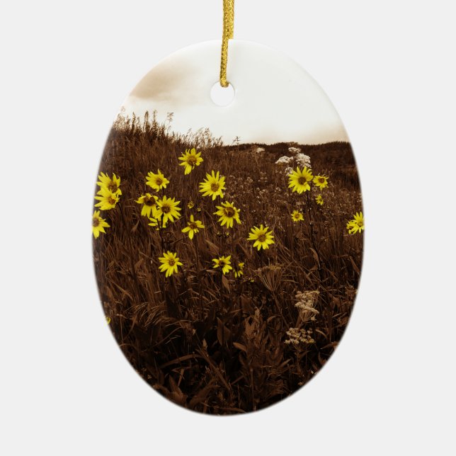 Ornement En Céramique Fleurs de soleil (Devant)