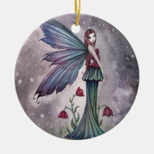 Ornement En Céramique Fleurs en Hiver Fairy Imaginaire Art