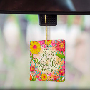 Ornement En Céramique Floral Inspirant Religieux Verse Inspirivity