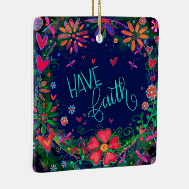 Ornement En Céramique Floral Inspiration Ayent Faith Citation Inspiritis (Droite)