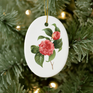 Ornement En Céramique Floral vintage, Fleurs de Camellia Rose par Redout