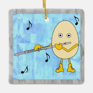 Ornement En Céramique Flute Egghead
