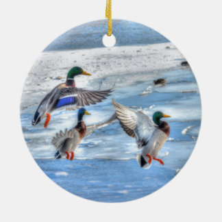 Ornement En Céramique Flying Mallard Ducks Wildlife Don