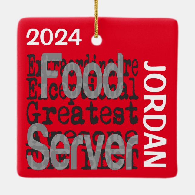 Ornement En Céramique Food Server Extraordinaire CUSTOM (Dos)