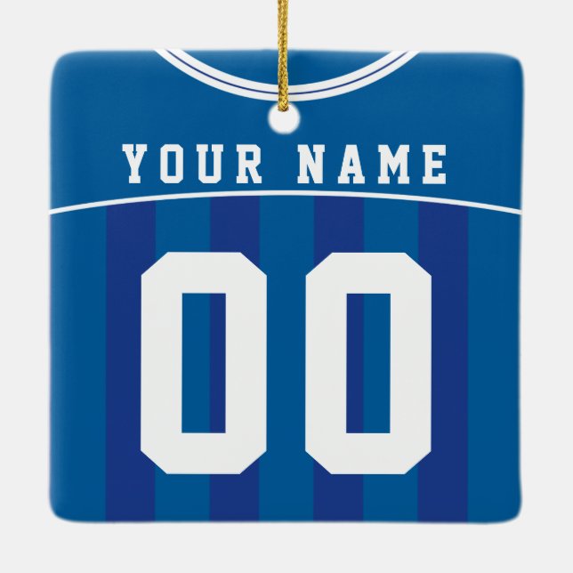 Ornement En Céramique Football Football Jersey Nom et numéro Modèle (Dos)