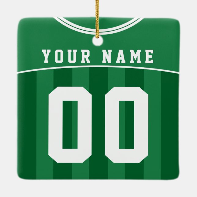 Ornement En Céramique Football Football Jersey Nom et numéro Modèle (Dos)