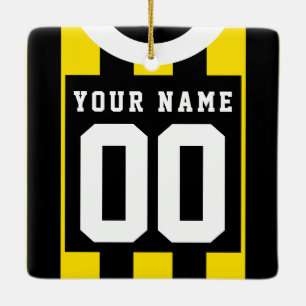 Ornement En Céramique Football Football Rugby Jersey Nom Numéro Modèle