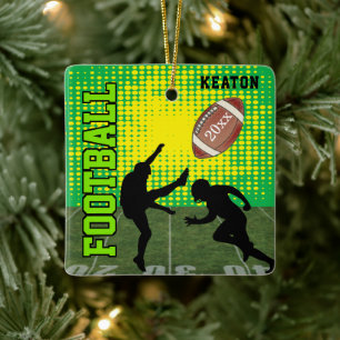 Ornement En Céramique Football 🏈 Joueur - Vert