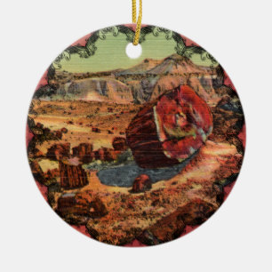 Ornement En Céramique Forêt pétrifiée Vintage Arizona Ornament