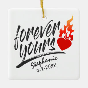 Ornement En Céramique Forever Votre Nom Personnalisé Valentine Ornemen