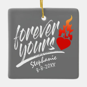 Ornement En Céramique Forever Votre Nom Personnalisé Valentine Ornemen