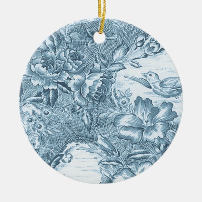 Ornement En Céramique Français bleu minable Toile (Devant)