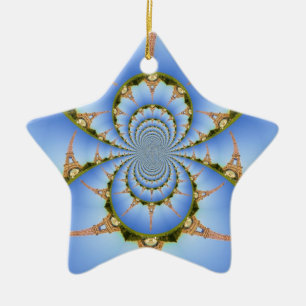 Ornement En Céramique France Paris Tour Eiffel Kaleidoscope Bleu Beau