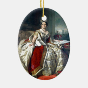 Ornement En Céramique Franz Winterhalter Portrait Queen Victoria