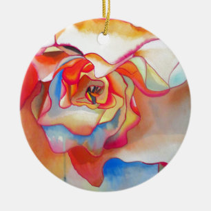 Ornement En Céramique Fred martin begonia aquarelle