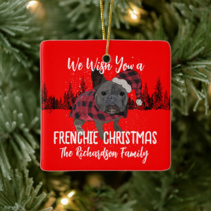 Ornement En Céramique French Bulldog Noël Chien personnalisé Frenchie