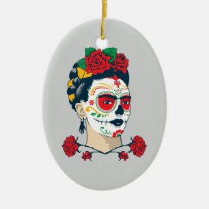 Ornement En Céramique Frida Kahlo   El Día de los Muertos