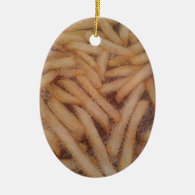 Ornement En Céramique Fries françaises délicieuses (Devant)
