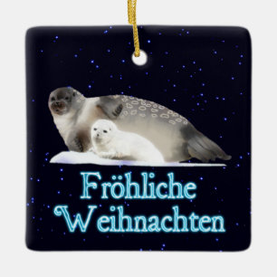 Ornement En Céramique Froehliche Weihnachten - Sceau annelé
