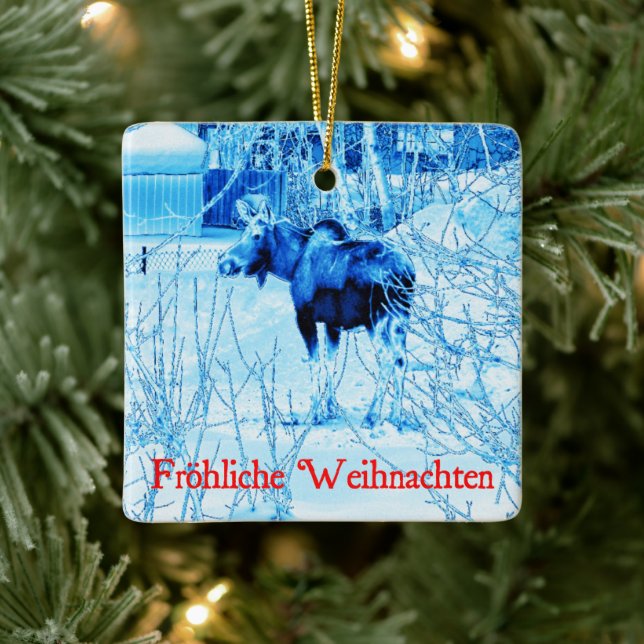 Ornement En Céramique Frohliche Weihnachten - Oie urbaine (Arbre)