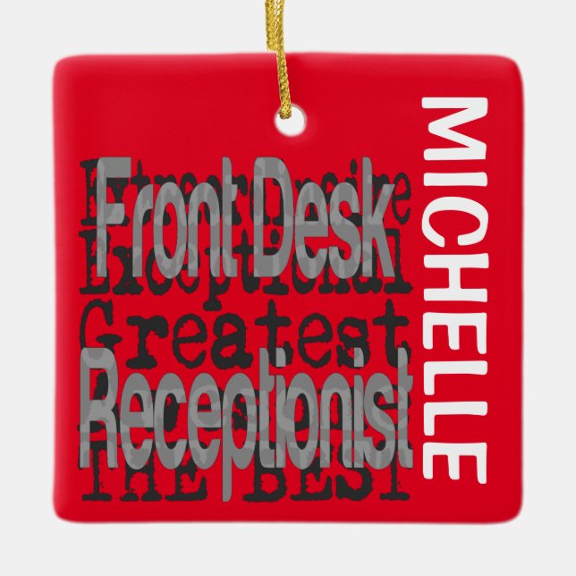 Ornement En Céramique Front Desptionist Receptionist CUSTOM (Devant)