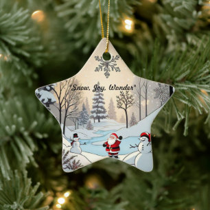 Ornement En Céramique "Frosty Wonderland Magic"