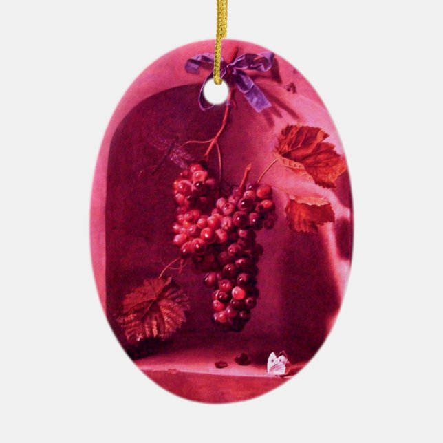 Ornement En Céramique FRUITS DE SAISON -PROSPÉRITÉ Améthyste violet rose (Devant)