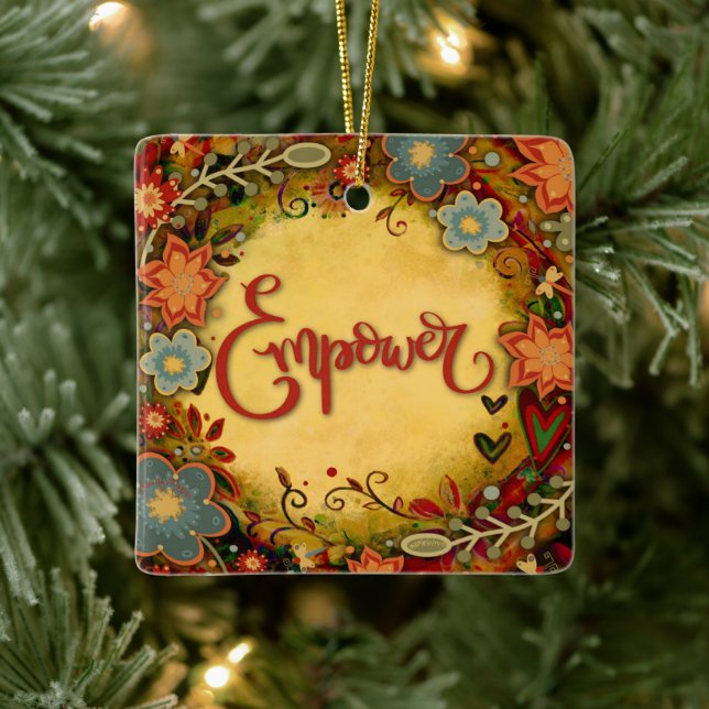 Ornement En Céramique Fun Floral Empower Jolie Dragonfly Inspirivity (Arbre)