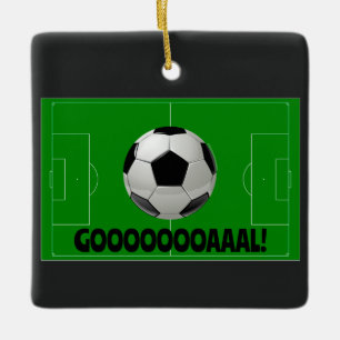 Ornement En Céramique Fun Soccer Ball et Pitch BUT! (Football) Sports