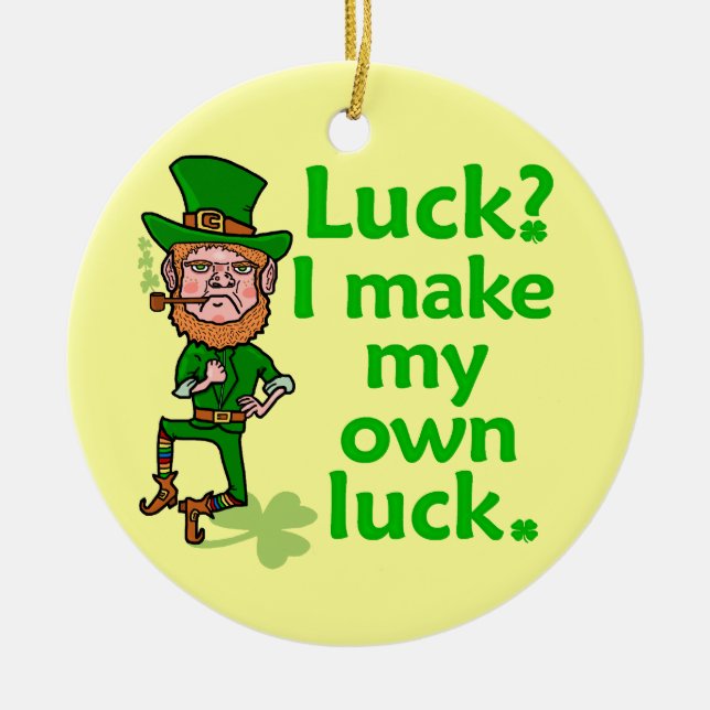 Ornement En Céramique Funny Angry Lucky Irish Leprechaun (Devant)