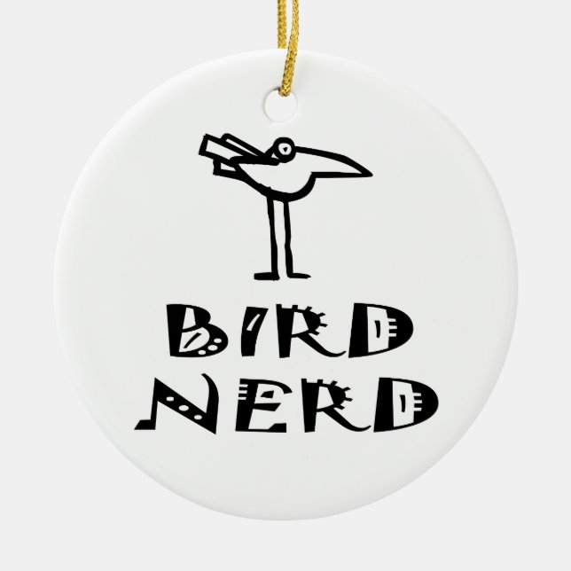 Ornement En Céramique Funny Bird Watcher (Devant)
