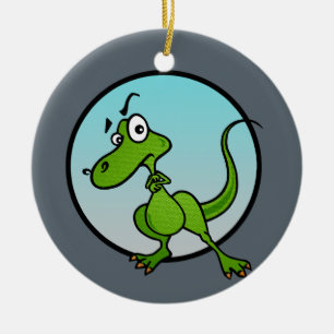 ORNEMENT EN CÉRAMIQUE FUNNY CARTOON STYLE DINOSAUR CHRISTMAS ORNAMENT