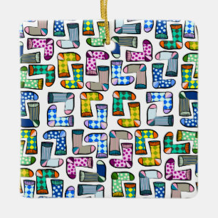 Ornement En Céramique Funny coloré motif chaussette