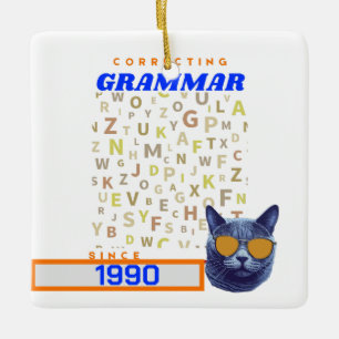 Ornement En Céramique Funny Enseignant Anglais - Correction de votre gra