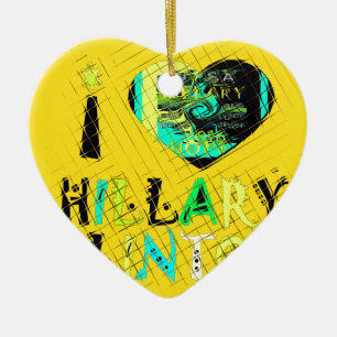 Ornement En Céramique Funny Golden lovey Extraordinaire Hope Hillary pou