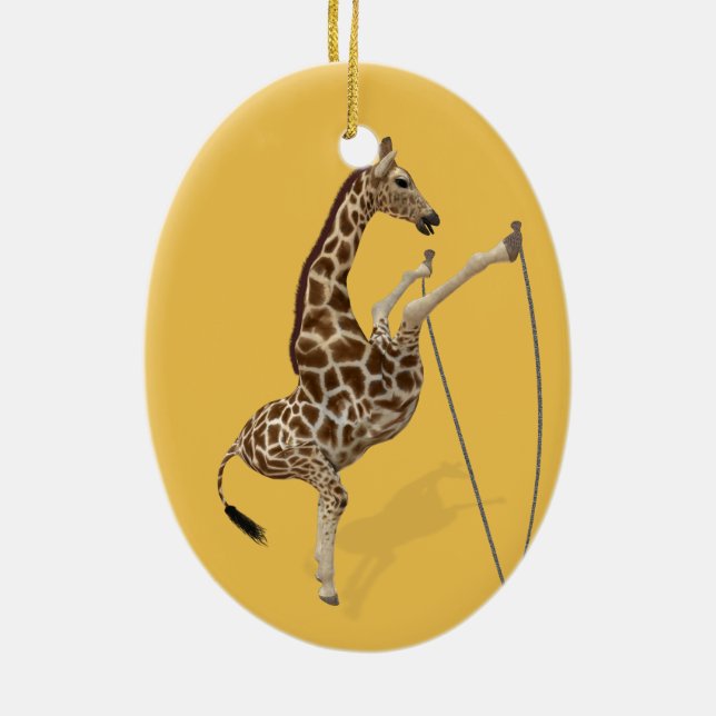 Ornement En Céramique Funny Sporty Giraffe (Dos)