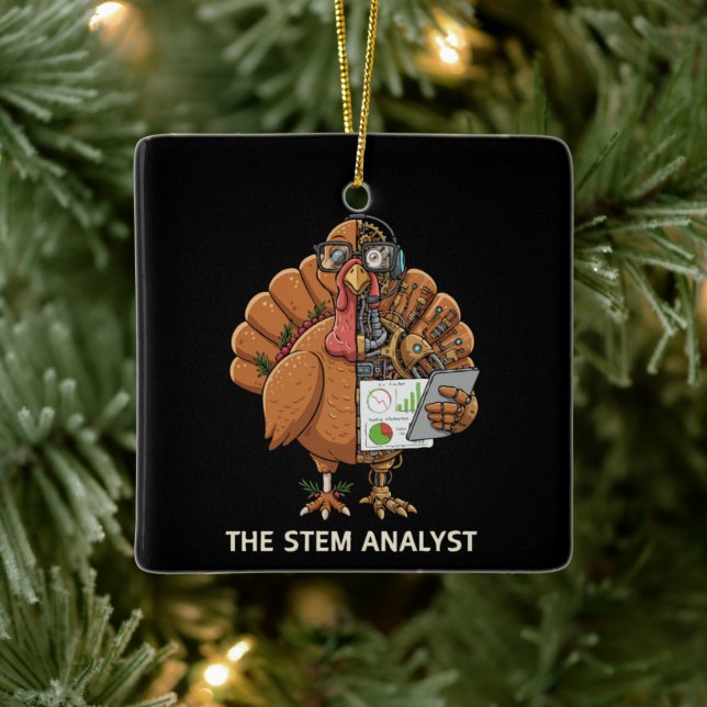 Ornement En Céramique  Funny STEM Analyst Robot Turkey Thanksgiving Gift (Arbre)